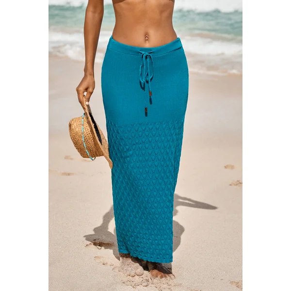 Sarong cover up bleu fluide