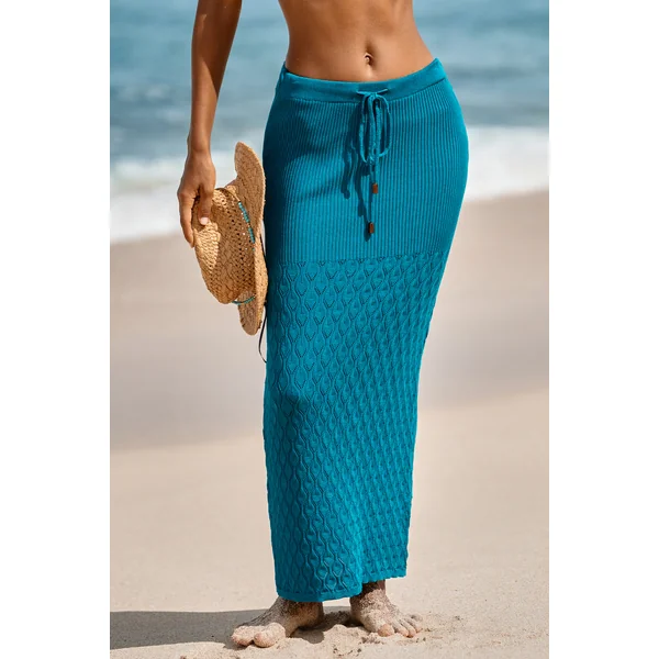 Sarong cover up bleu fluide