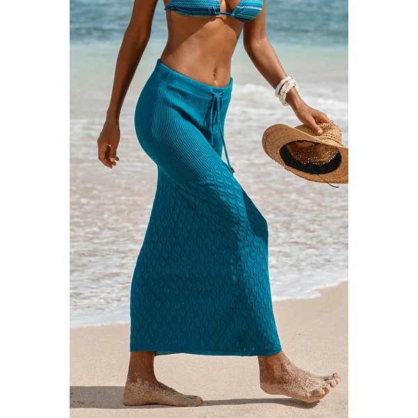 Sarong cover up bleu fluide