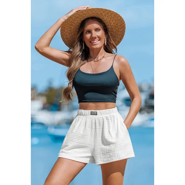 Short blanc jambe droite