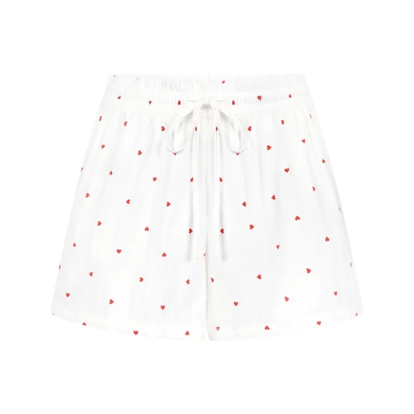 Short Cotton Hearts - Blanc