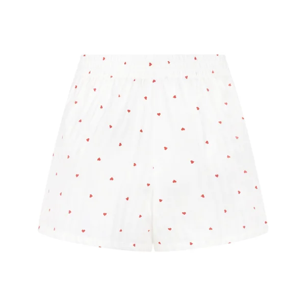 Short Cotton Hearts - Blanc
