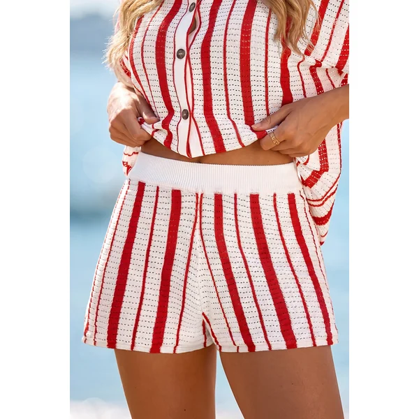 Short cover up de plage rayé au style gourmand