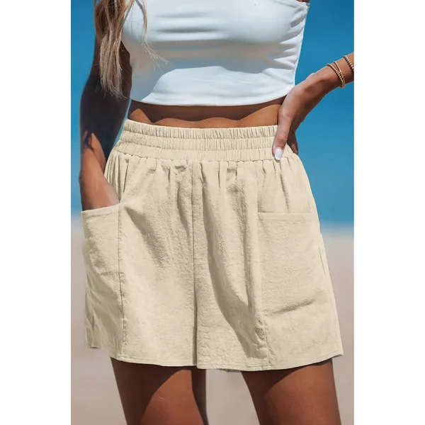 Short crème taille élastique