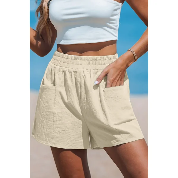 Short crème taille élastique