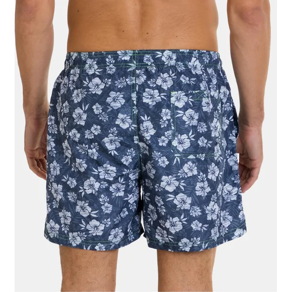 Short de bain fleuri pour homme Bleu Marine