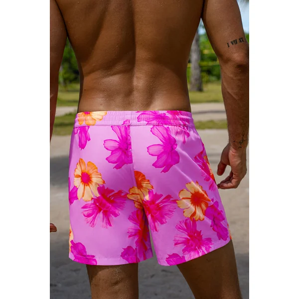 Short de bain floral à poches