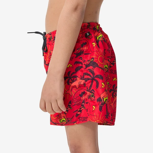 Short de bain garçon - 100 happysurf rouge