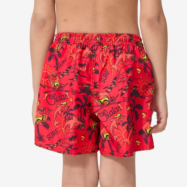 Short de bain garçon - 100 happysurf rouge