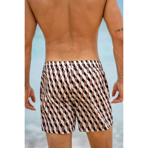 Short de bain géométrique