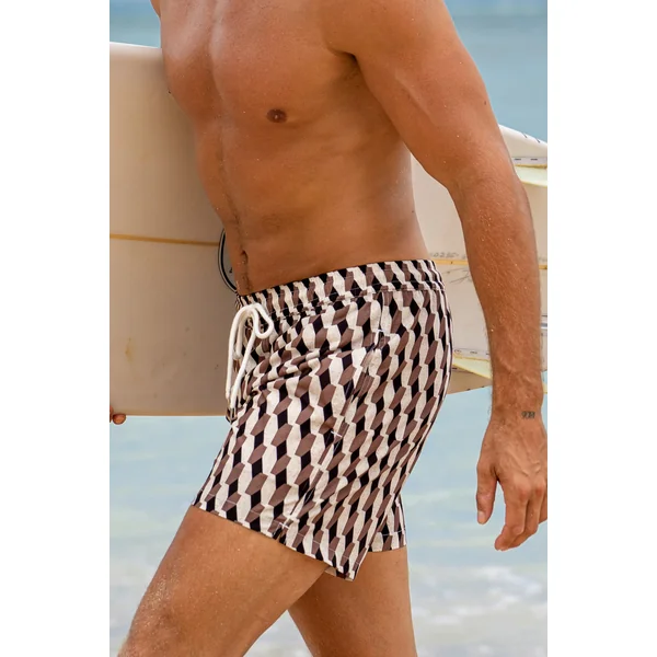 Short de bain géométrique
