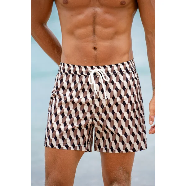 Short de bain géométrique