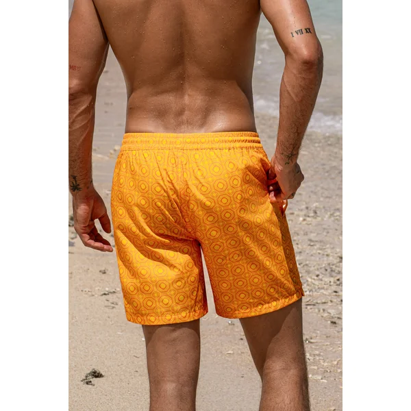 Short de bain géométrique à poches