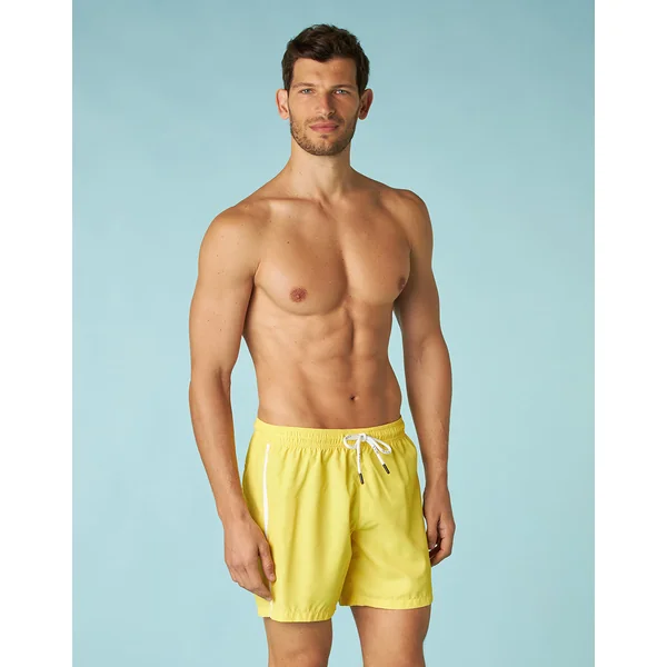 Short de bain jaune pastel pour homme