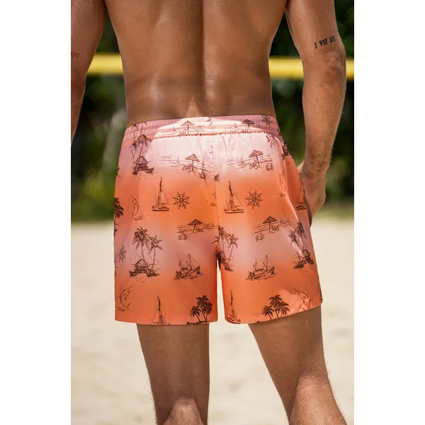 Short de bain tropical à poches