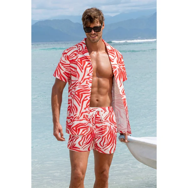 Short de bain à motif abstrait au look moderne