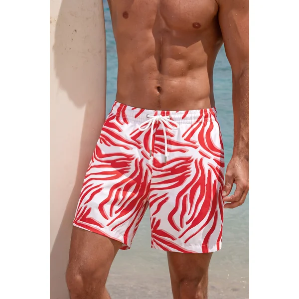 Short de bain à motif abstrait au look moderne
