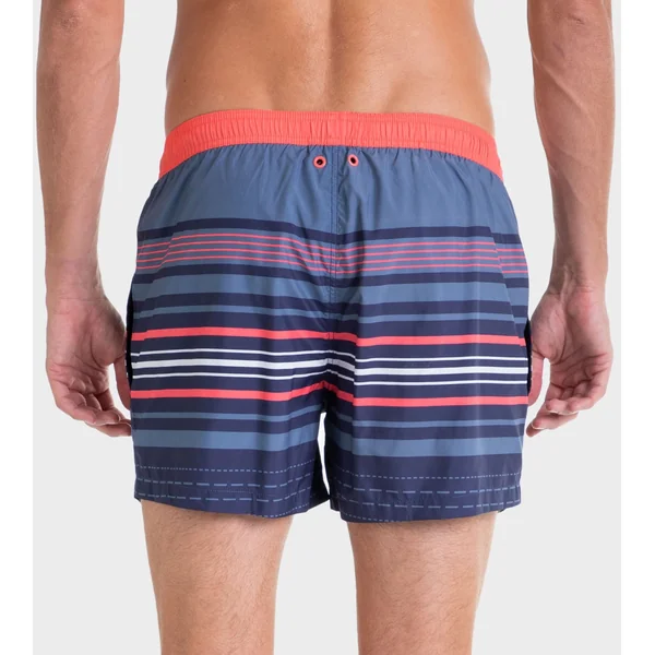 Short de bain à rayures B11 Bleu Marin