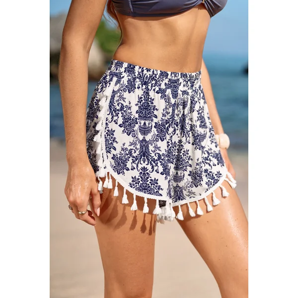 Short de plage imprimé taille élastique jambe évasée