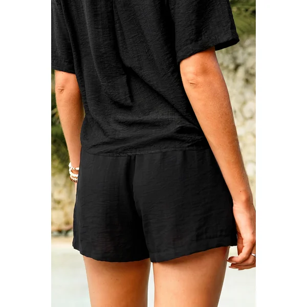 Short de plage noir taille élastique coupe ample