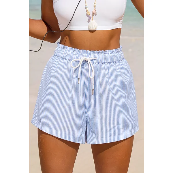 Short de plage rayé taille élastique coupe ample