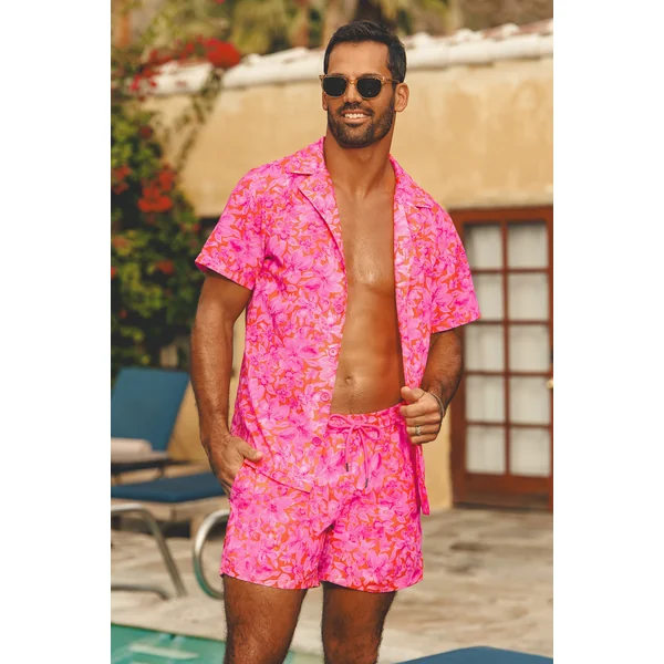 Short de plage rose