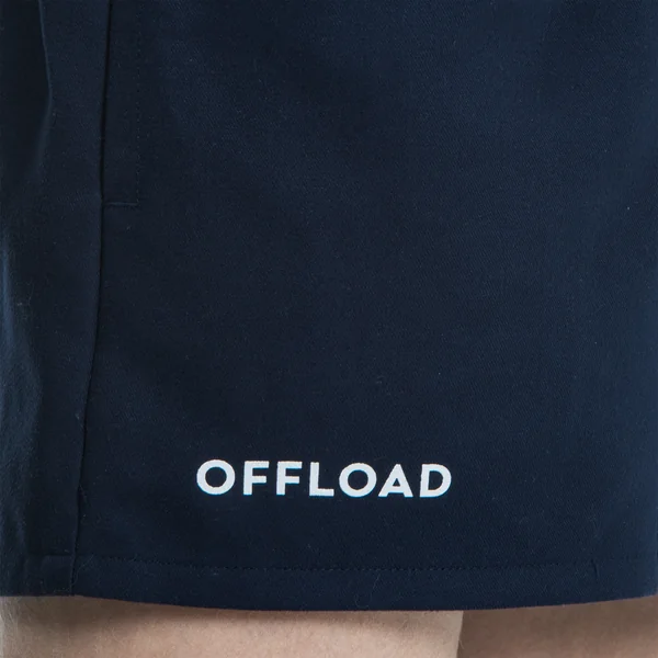 Short de rugby avec poches enfant - r100 bleu