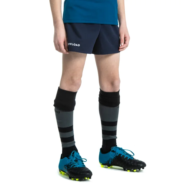 Short de rugby avec poches enfant - r100 bleu