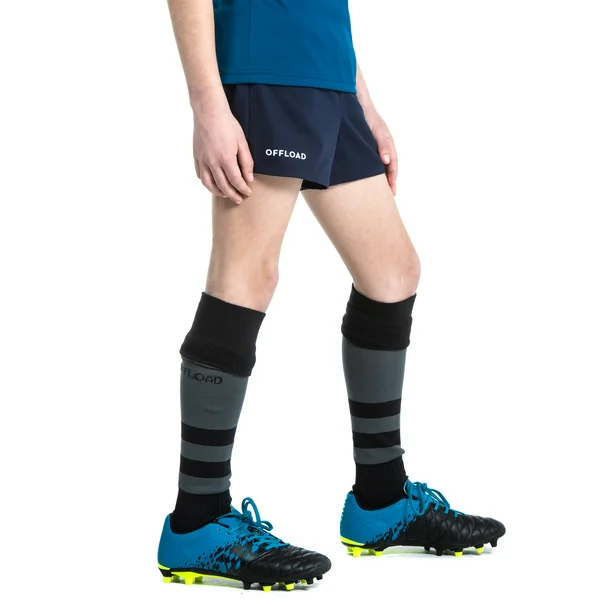 Short de rugby avec poches enfant - r100 bleu