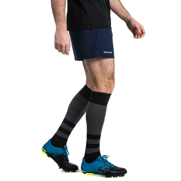 Short de rugby sans poches Adulte - R100 bleu marine