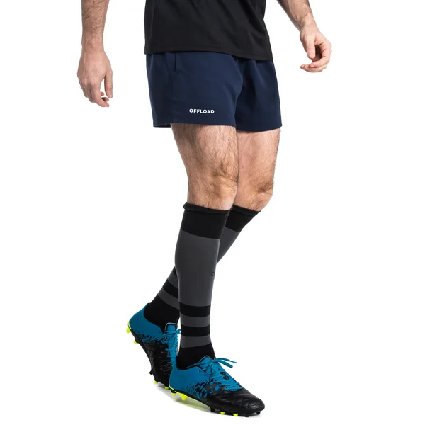 Short de rugby sans poches Adulte - R100 bleu marine
