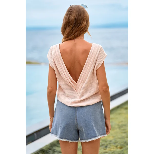 Short denim à cordon