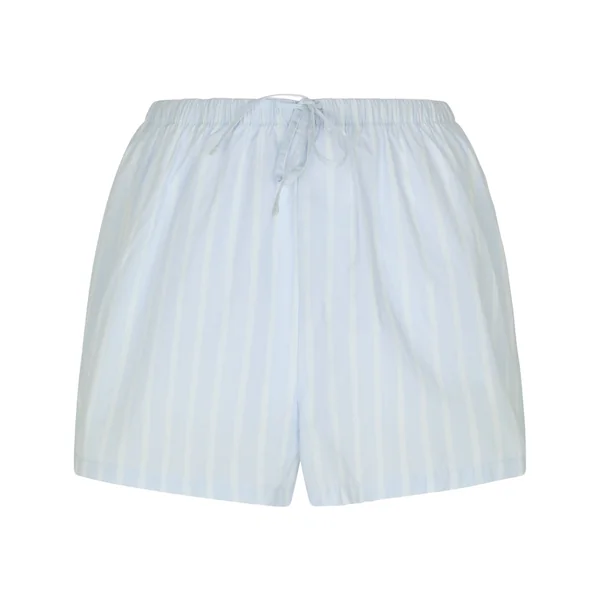 Short en coton rayé - Bleu