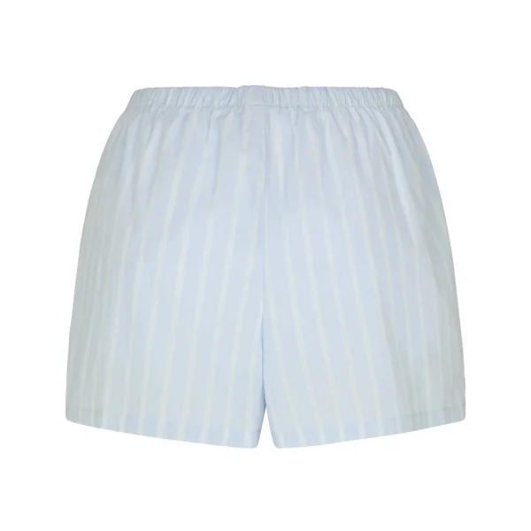 Short en coton rayé - Bleu