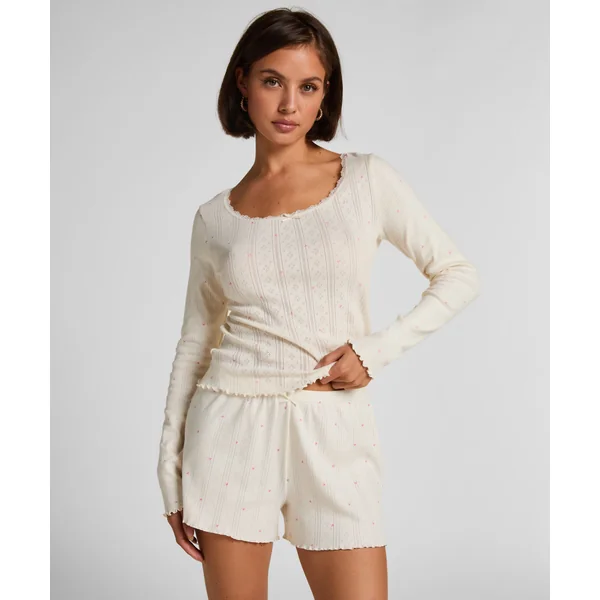 Short en pointelle - Blanc