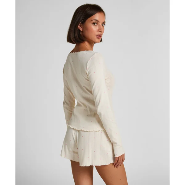 Short en pointelle - Blanc