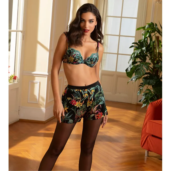 Short en satin imprimé Fleurs Etoiles Eclat Etoile