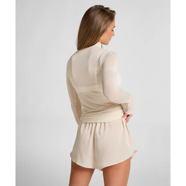 Short en satin Minimal - Blanc