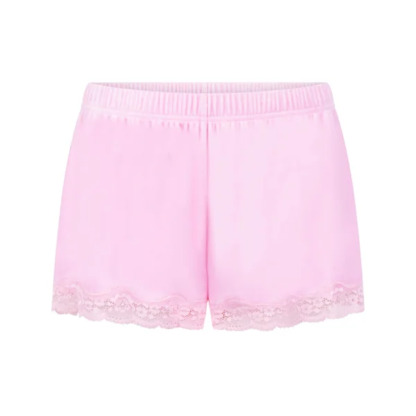 Short en velours à dentelle - Rose