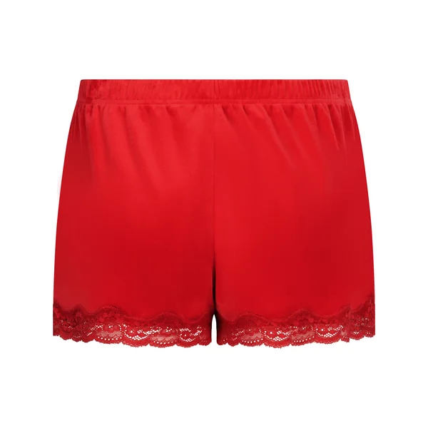 Short en velours à dentelle - Rouge