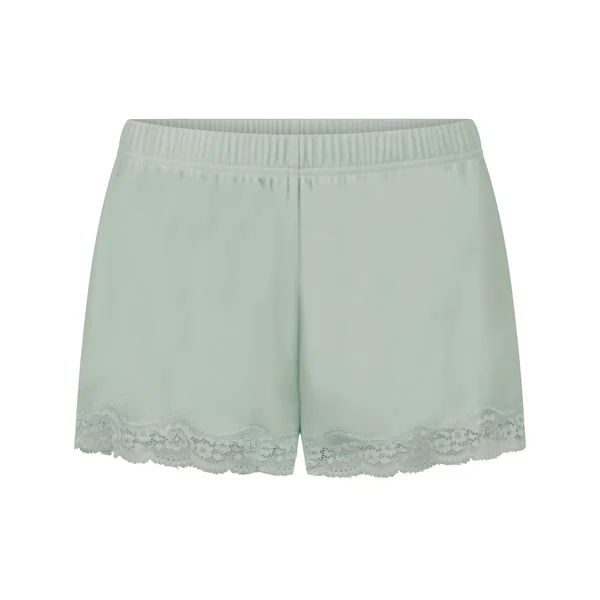 Short en velours à dentelle - Vert