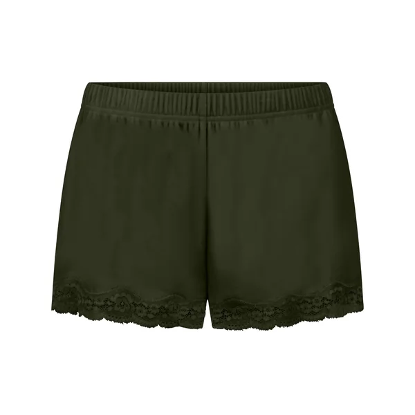 Short en velours à dentelle - Vert