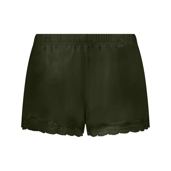 Short en velours à dentelle - Vert