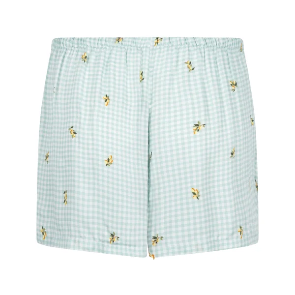Short en viscose à carreaux - Vert