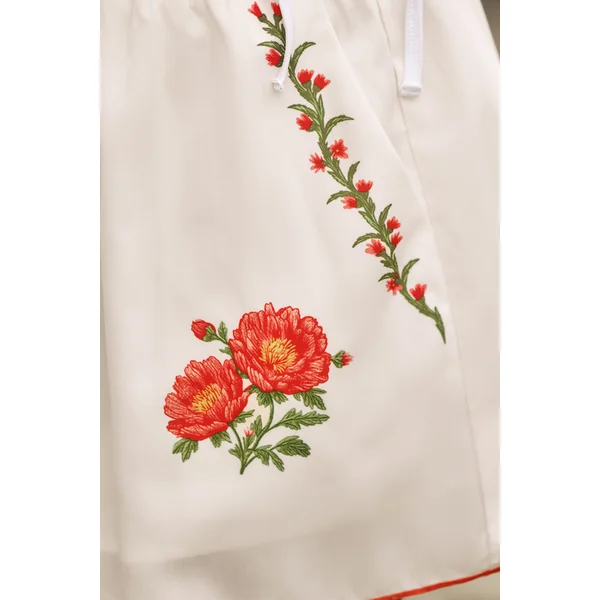 Short fleuri jambe évasée