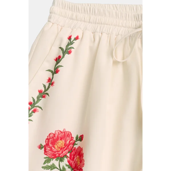 Short fleuri jambe évasée
