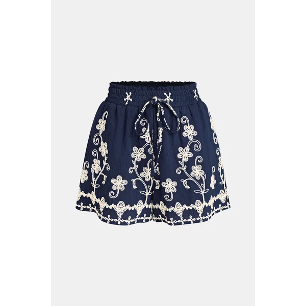 Short fleuri taille élastique