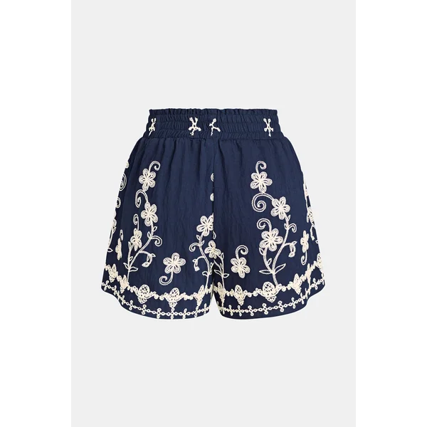 Short fleuri taille élastique