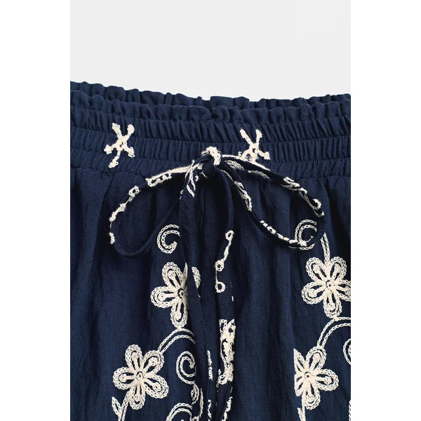 Short fleuri taille élastique