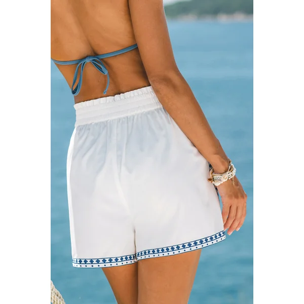 Short floral taille élastique